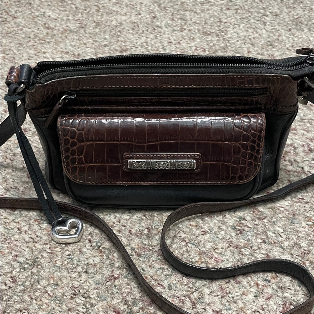 Brighton Croc-Embossed leather Crossbody-wallet Bag